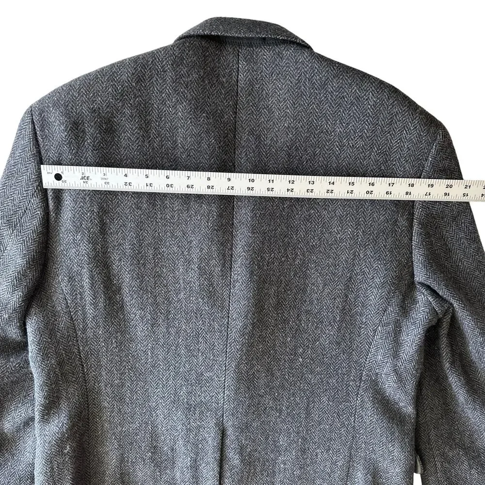 Lauren Ralph Lauren 100%‎ Wool Herringbone Classic 2 Button Gray Blazer Jacket L